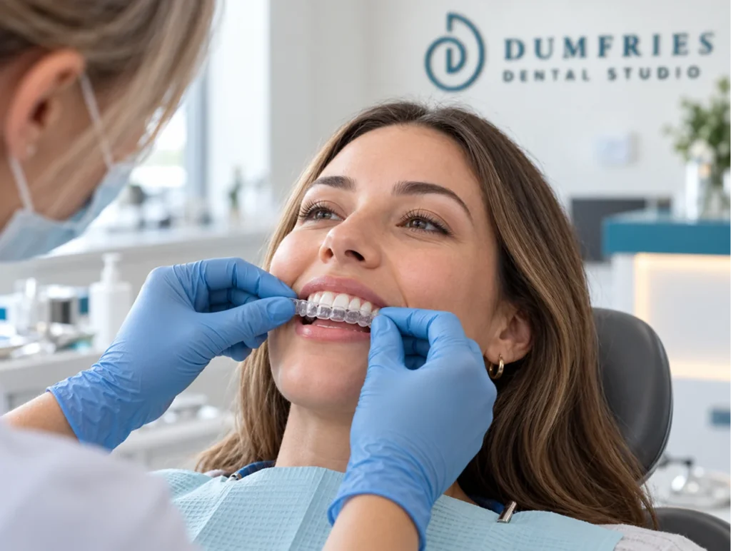 Clear aligner used for discreet teeth straightening